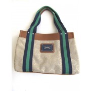 Tommy Hilfiger Small Iconic Satchel Handbag, Beige/ Green, Navy Stripe - Hand bag - $73.00 