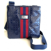 Tommy Hilfiger Small NS Shiny Cross Body Handbag, Navy Blue/Burgundy Stripe - Hand bag - $69.97 