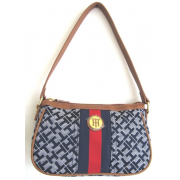 Tommy Hilfiger Small Top Zip Hobo Handbag, Blue Alpaca / Navy & Red Stripe - Hand bag - $59.98 