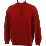 Tommy Hilfiger Solid Quarter Zip Sweater Red - Пуловер - $36.93  ~ 31.72€