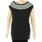 Tommy Hilfiger Sweater, Rita Fair Isle Cap Sleeve Tunic Charcoal Heather - Túnicas - $41.94  ~ 36.02€