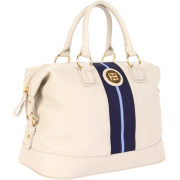 Tommy Hilfiger Th Logo Pebble Leather Bowler Satchel Winter White - Borse - $159.56  ~ 137.04€