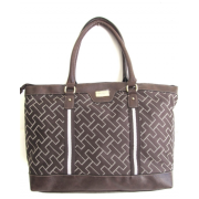 Tommy Hilfiger Tote Handbag, Brown /Ivory Stripe - Hand bag - $89.98 