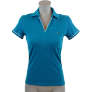 Tommy Hilfiger Women Classic Fit Buttonless Logo Polo Shirt Bright Blue - Košulje - kratke - $39.99  ~ 254,04kn