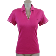 Tommy Hilfiger Women Classic Fit Buttonless Logo Polo Shirt Deep Pink - Košulje - kratke - $39.99  ~ 254,04kn