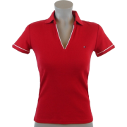 Tommy Hilfiger Women Classic Fit Buttonless Logo Polo Shirt Red - Košulje - kratke - $39.99  ~ 254,04kn