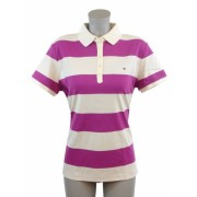 Tommy Hilfiger Women Classic Fit Striped Logo Polo Shirt Purple/Off White - Košulje - kratke - $39.99  ~ 254,04kn