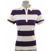 Tommy Hilfiger Women Classic Fit Striped Logo Polo Shirt Purple/Off White - Košulje - kratke - $44.99  ~ 285,80kn