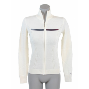 Tommy Hilfiger Women Full Zip Logo Cardigan Sweater Off white - Cardigan - $64.99 