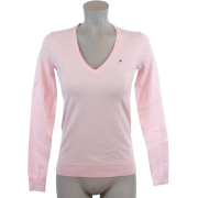 Tommy Hilfiger Women Logo V-Neck Pullover Sweater Light Pink - Swetry - $44.99  ~ 38.64€