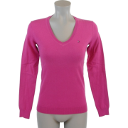 Tommy Hilfiger Women Logo V-Neck Pullover Sweater Pink - Maglioni - $44.99  ~ 38.64€