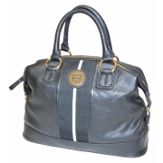 Tommy Hilfiger Women Pebble Leather Bowler Handbag Black - Hand bag - $149.99 