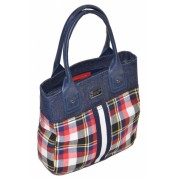 Tommy Hilfiger Women Plaid Small Tote Bag Denim/red/multi - Borse - $75.00  ~ 64.42€