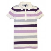 Tommy Hilfiger Women Striped Logo Polo T-Shirt Off white/purple/grey/light purple - Košulje - kratke - $39.99  ~ 254,04kn