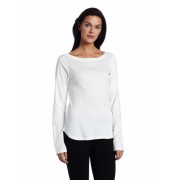 Tommy Hilfiger Women's Boat Neck Long Sleeve Sleep Shirt Snow White - Košulje - duge - $32.00  ~ 27.48€