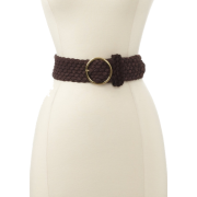 Tommy Hilfiger Women's Braided Suede Strap Belt Chocolate - Belt - $45.00 