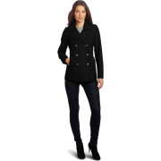 Tommy Hilfiger Women's Classic Double-Breasted Wool Pea Coat Black - Chaquetas - $145.00  ~ 124.54€