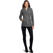Tommy Hilfiger Women's Classic Double-Breasted Wool Pea Coat Gray - Chaquetas - $145.00  ~ 124.54€