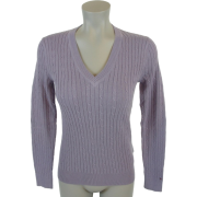 Tommy Hilfiger Womens Cable Knit Cotton Logo Sweater Light Purple - Swetry - $44.49  ~ 38.21€