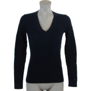 Tommy Hilfiger Womens Cable Knit Cotton Logo Sweater Navy blue - Пуловер - $44.49  ~ 38.21€