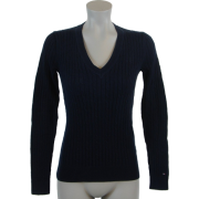 Tommy Hilfiger Womens Cable Knit Cotton Logo Sweater Navy blue - Pullovers - $44.49 
