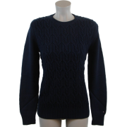 Tommy Hilfiger Womens Cable Knit Striped Cotton Logo Sweater Navy - Пуловер - $49.99  ~ 42.94€