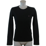 Tommy Hilfiger Womens Crewneck Solid Color Logo T-Shirt Black - Košulje - duge - $29.99  ~ 25.76€
