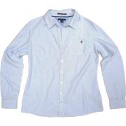 Tommy Hilfiger Womens V-neck Collared Dress Shirt in Light Blue and White Pinstripes (Ladies) - Srajce - dolge - $59.99  ~ 51.52€