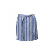 Tommy Hilfiger Blue Striped Belted Linen Skirt - Flats - $21.99 