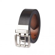 Tommy Hilfiger Reversible Leather Belt - Casual for Mens Jeans with Double Sided Strap and Silver Buckle - Akcesoria - $16.58  ~ 14.24€