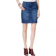 Tommy Hilfiger Womens Sand Blasted Medium Wash Mini Skirt - Flats - $19.58 