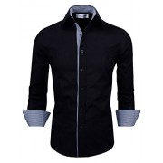 Tom's Ware Mens Casual Slim Fit Inner Striped Longsleeve Shirt - Košulje - duge - $19.99  ~ 17.17€
