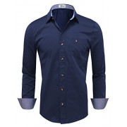 Tom's Ware Mens Classic Slim Fit Checkered Contrast Long Sleeve Dress Shirts - Srajce - dolge - $20.12  ~ 17.28€