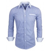 Tom's Ware Mens Classic Vertical Striped Fake Pocket Longsleeve Shirts - Košulje - duge - $37.99  ~ 241,33kn