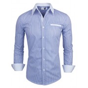 Tom's Ware Mens Classic Vertical Striped Fake Pocket Longsleeve Shirts - Košulje - kratke - $37.99  ~ 241,33kn