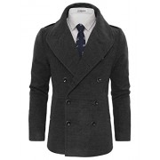 Tom's Ware Men's Stylish Large Lapel Double Breasted Pea Coat - Chaquetas - $39.99  ~ 34.35€