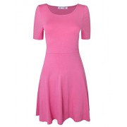 Tom's Ware Women Classic Slim Fit Short Sleeve Scoop Neck Flare Mini Dress - 连衣裙 - $22.99  ~ ¥154.04