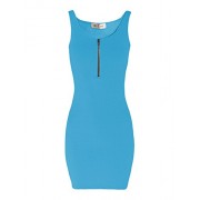 Tom's Ware Women Classic Slim Fit Zip Tank Bodycon Mini Tee Dress - Kleider - $17.99  ~ 15.45€