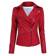 Tom's Ware Womens Fashionable Asymmetrical Zip-up Faux Leather Jacket - Jacket - coats - $49.99 