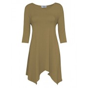 Tom's Ware Womens Handkerchief Hem 3/4 Sleeve Scoop Neck Tunic Top - Košulje - kratke - $14.99  ~ 95,23kn