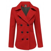 Tom's Ware Womens Trendy Double Breasted Wool Pea Coat - Jacket - coats - $51.99 