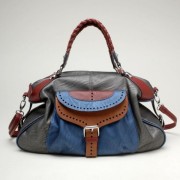 Tosca Buckle Eyelet Style Satchel Handbag Pewter - Hand bag - $59.95 