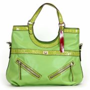 Tosca Croco Trim Satchel Handbag Olive - Carteras - $39.95  ~ 34.31€