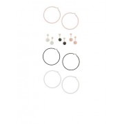 Tri Color Reversible Stud and Hoop Earrings - Aretes - $5.99  ~ 5.14€