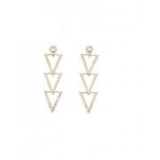 Triangle Rhinestone Earrings - Brincos - $3.99  ~ 3.43€