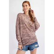 Tribal Printed Mushroom Color Knit Top - Рубашки - длинные - $47.30  ~ 40.63€