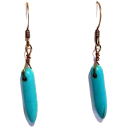 Blue Green Turquoise Stone Earring - Aretes - $13.50  ~ 11.59€