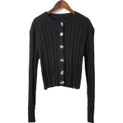 Twisted woven hollow long-sleeved sweate - Cardigan - $35.99 