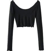 U-neck ear thread long-sleeved T-shirt - Košulje - kratke - $23.99  ~ 152,40kn