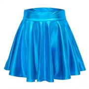 Urban CoCo Women's Shiny Flared Pleated Mini Skater Skirt - Saias - $14.85  ~ 12.75€